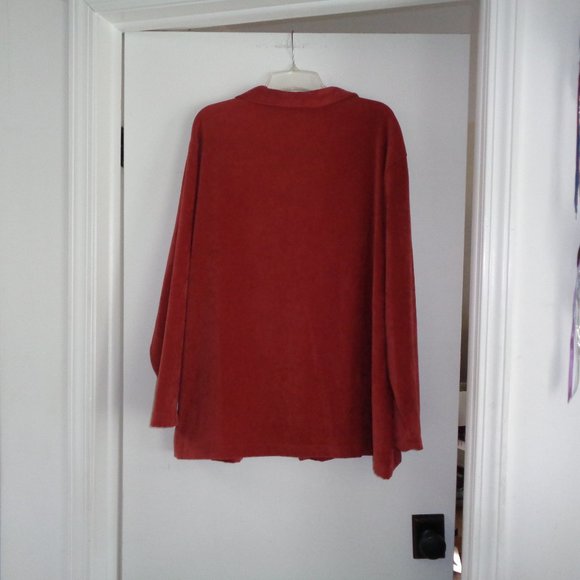 2X Rust Faux SUEDE BLAZER JACKET Zip Closure Wear Inside/Out Winter Spring Fall - Picture 2 of 3